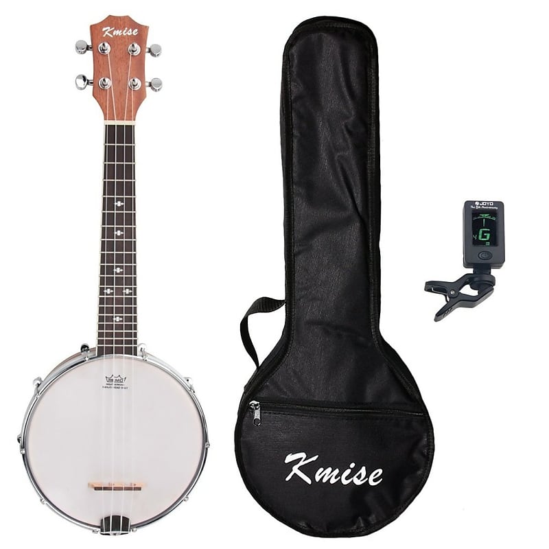 Kmise 4 String Sapele Banjo Ukulele with Bag and Tuner