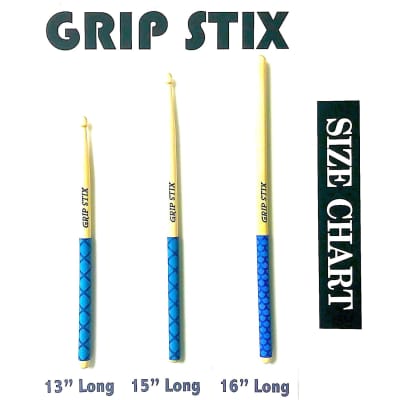 GRIP STIX 15 Long BLUE with Black Non-Slip Grip Drumsticks - Ideal for All  Drumming; Cardio, Fitness, Aerobic & Workout Exercises