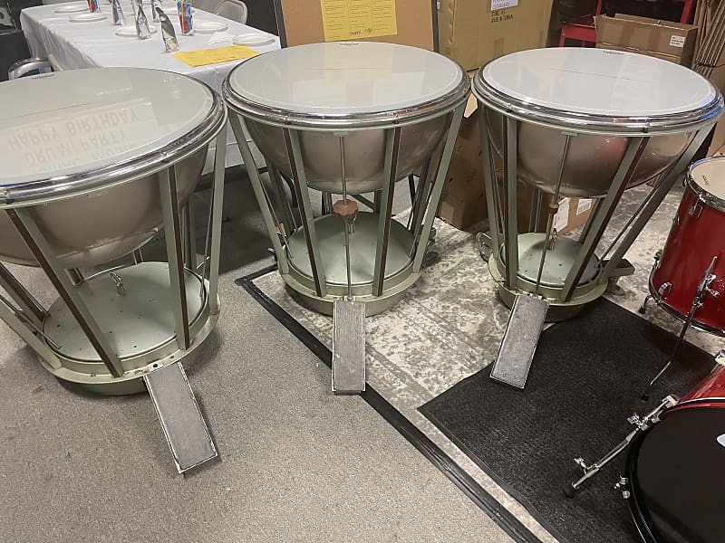 Rogers Vintage set of Timpani 1980's silver Reverb
