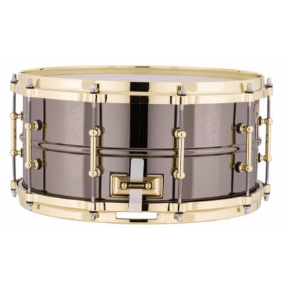 Ludwig LB417BT Black Beauty Smooth Brass on Brass Snare Drum with Tube Lugs, 6.5"x 14" image 2