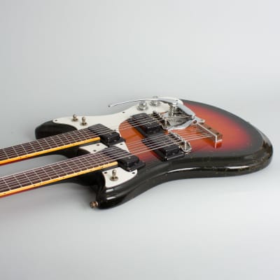 Mosrite  Doubleneck Solid Body Electric Guitar (1967), ser. #2J467, black tolex hard shell case. image 7