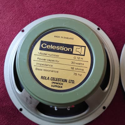 Celestion Matching Quad Celestion G12 H Greenback Pulsonic cones 16ohm 30 watt 1972 image 4