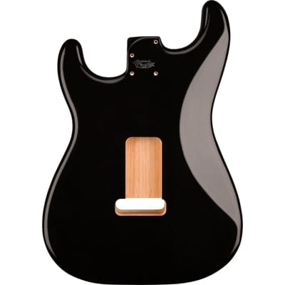 Genuine Fender Deluxe Series Stratocaster HSH Alder Body 2 Point Bridge Mount, Black image 3