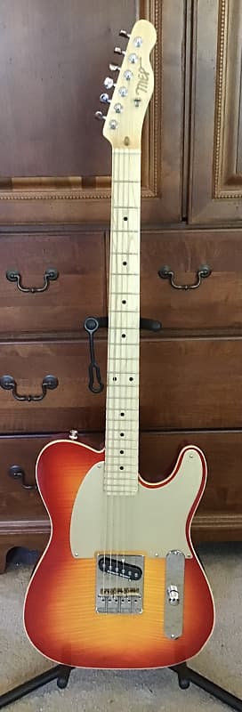 Custom Assembled Baritone Esquire/Tele Type Guitar 2019 Cherry Sunburst image 1