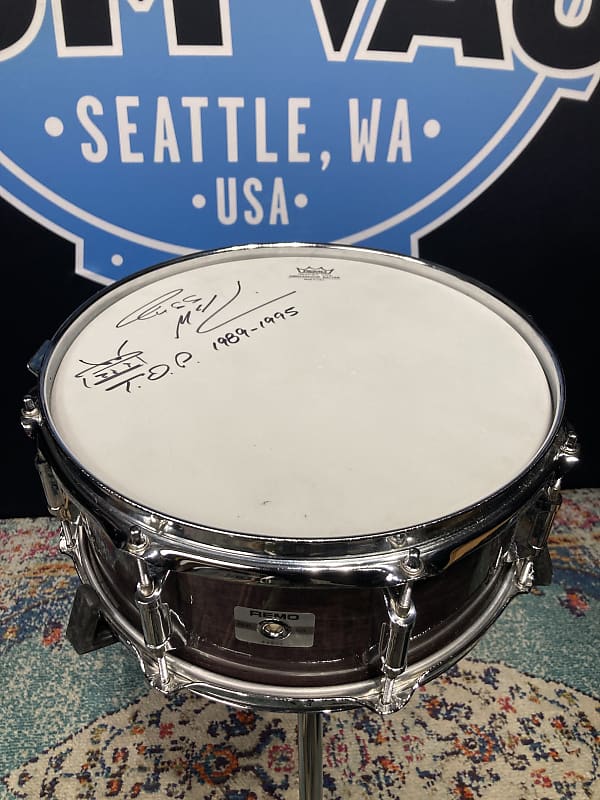 Russ McKinnon's, Tower of Power Remo 13x5.5" Custom Snare Drum 1980's - Purple Stain image 1