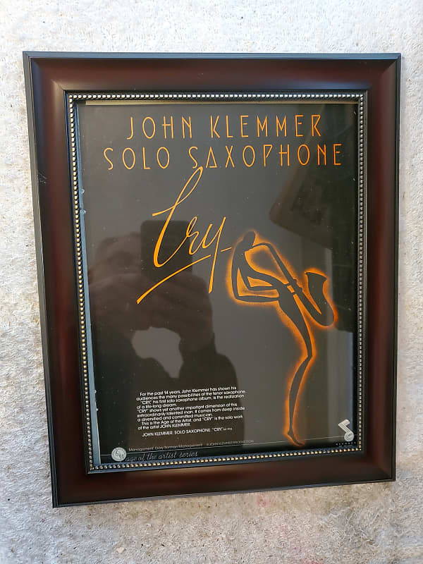 1979 ABC Records Color Promotional Ad Framed John Klemmer Solo Saxophone Cry Original image 1