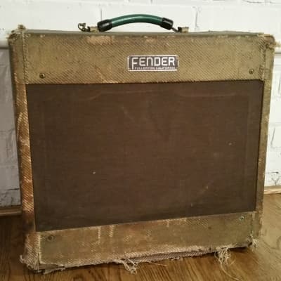 Vintage 1954 Fender Tweed Deluxe Guitar Amplifier 5D3 Wide Panel image 7