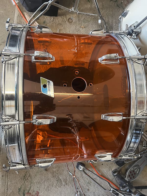 Ludwig Amber Vistalite Bass Drum 22x14 70’s image 1