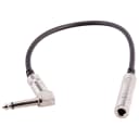 1 Foot Mono 1/4 Inch Female to Right Angle Male Audio Extension Cable