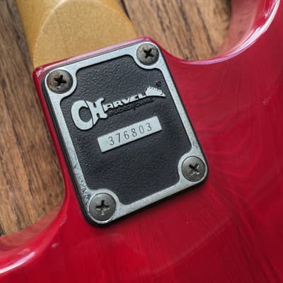 Vintage 1993 Charvel by Jackson CST-070 Super Strat Electric Guitar Active Pickups Transparent Red image 16