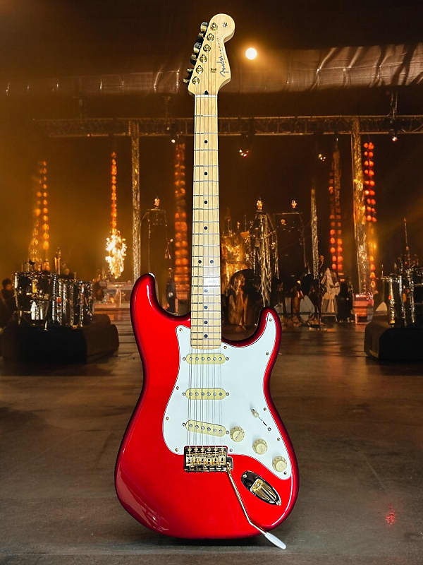 Fender Stratocaster Mij Neck W Gold Hardware In Candy Apple Reverb