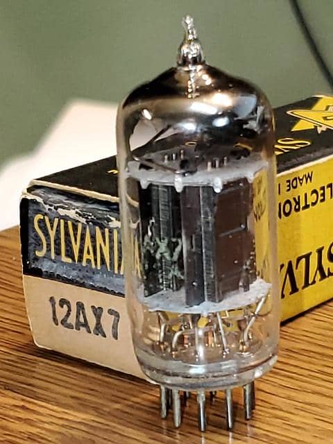 JHS 12AX7 Sylvania 17mm Black Plate/Angled Getter | Reverb