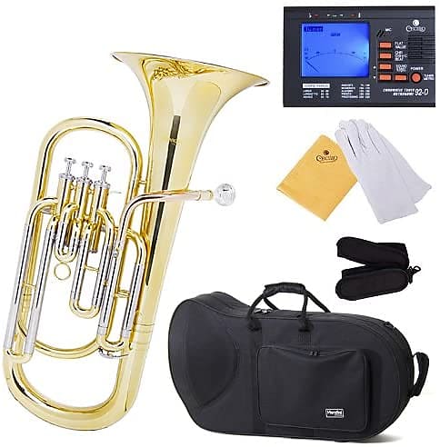 Mendini MBR-30 Intermediate Brass B Flat Baritone with Stainless Steel Pistons image 1