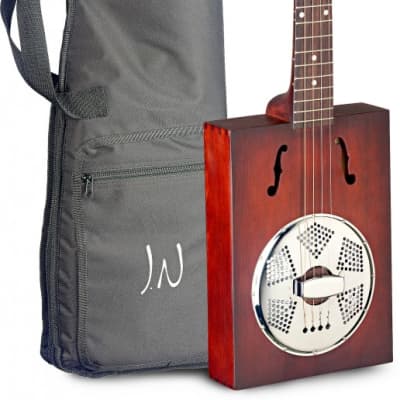 JN Guitars Cask Series Puncheon Acoustic Resonator Cigar Box Guitar w/ 4 Strings, Spruce Top for sale