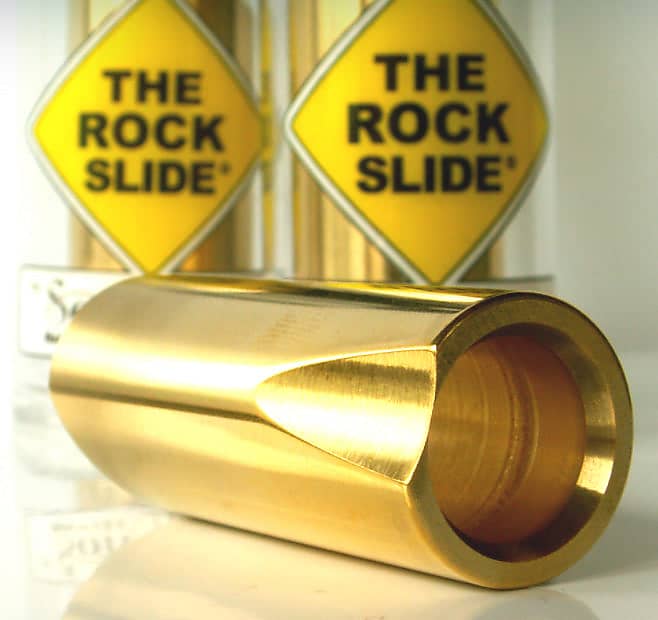 The Rock Slide Pro Guitar Slides Large Polished Brass Reverb