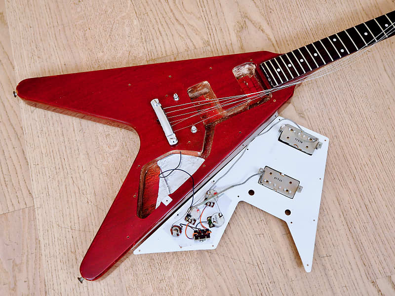 1977 Greco FV600 Flying V Vintage Electric Guitar Cherry