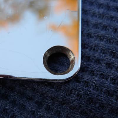 Chrome Metal Neck Plate w/ 2 Screws image 3