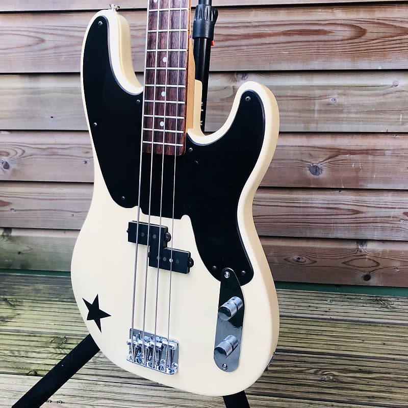 Squier Mike Dirnt tele bass Aged white | Reverb