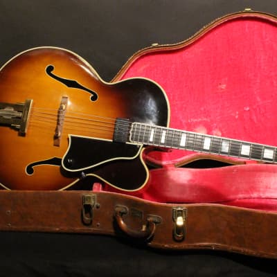1957 Gibson L-5 C acoustic archtop in sunburst with original case and extra pickguard with pickup image 6