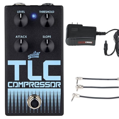 Aguilar TLC V2 Bass Compressor Pedal + Gator 9V Power Combo & 3 Patch Cables for sale