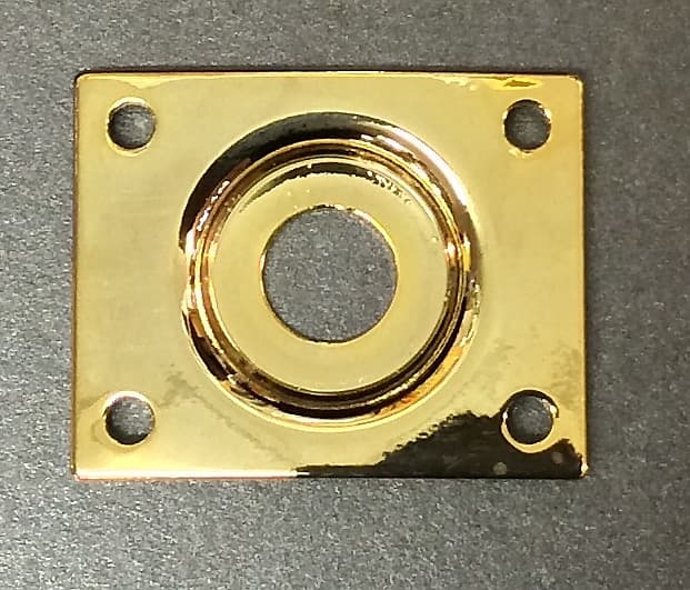 Mighty Mite LP Style Metal Jack Plate in Gold image 1