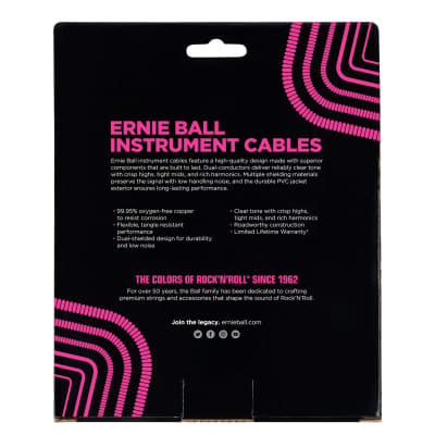 Ernie Ball 6044 Ultraflex 30' Coiled Straight/Straight Instrument Cable, Black image 2