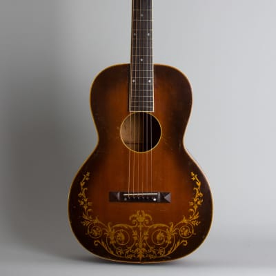 Oahu Jumbo  previously owned by Marc Ribot Flat Top Acoustic Guitar, made by Kay (1935), black hard shell case. image 1