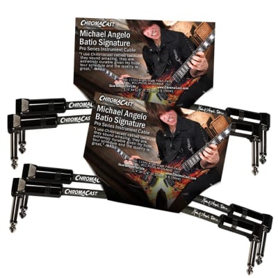 ChromaCast Pro Series 6" Michael Angelo Batio Signature Angle-Angle Instrument Patch Cable, 2 Pack image 1