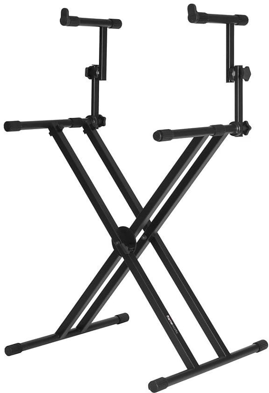 Gator Cases Frameworks Deluxe 2-Tier X-Style Keyboard Stand (Black) image 1