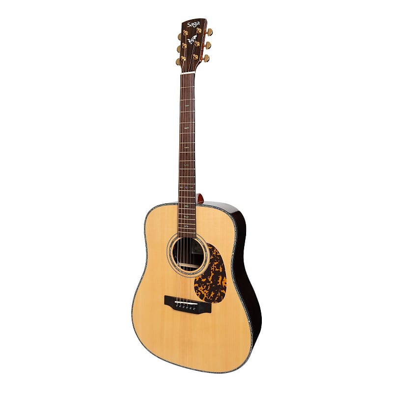 Saga DS20 Solid Spruce Top Acoustic-Electric Dreadnought Guitar (Natural Gloss) image 1