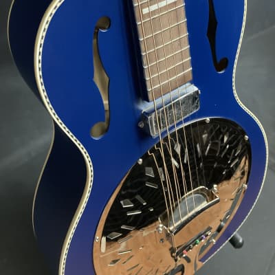 Recording King Dirty 30's Minnie Bucker Acoustic-Electric Resonator Guitar Wabash Blue image 5