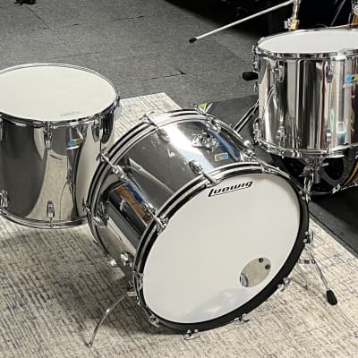 Ludwig Drums - Take a look at this vintage stainless steel drums (24,14,16)  from the_drum_trainer! Photo by:   #LudwigDrums #Vintage #StainlessSteel