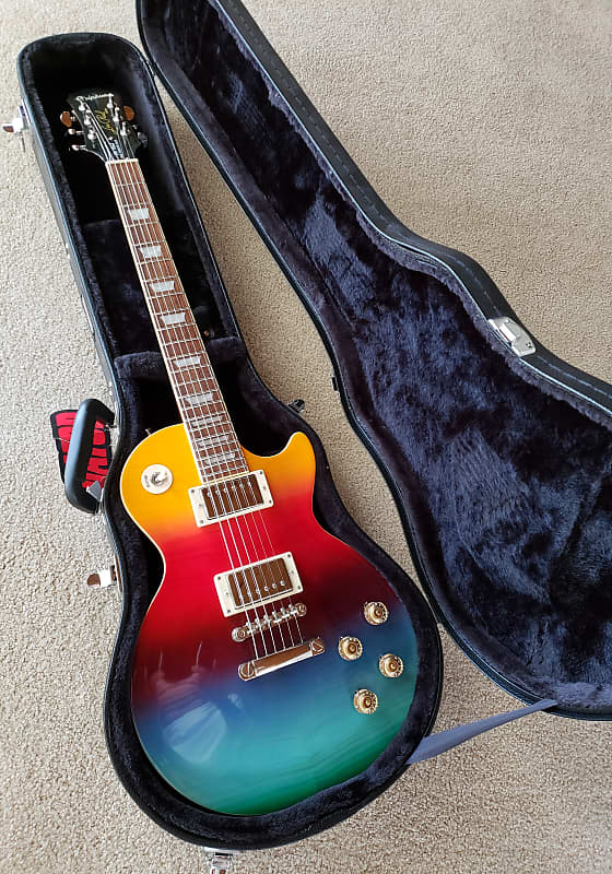 Epiphone Les Paul 60's Tribute Plus 2018 Rainbow Prism with New Gator  Hardshell Case.