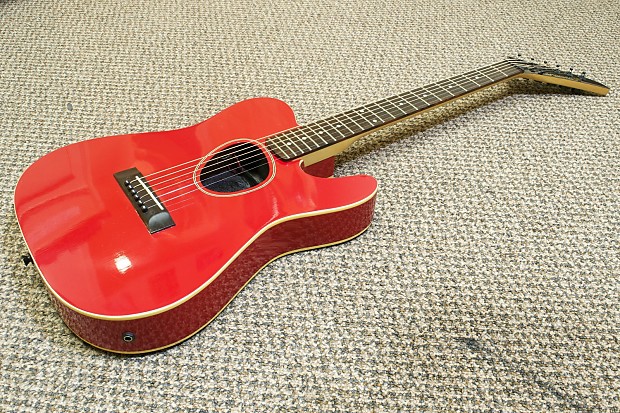 Kramer Ferrington Acoustic-Electric Guitar w/ Cas 1980s Red