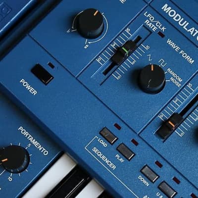 1983 Roland SH-101 32-Key Monophonic Synthesizer Blue w/ Mod Grip (Clean!) image 6