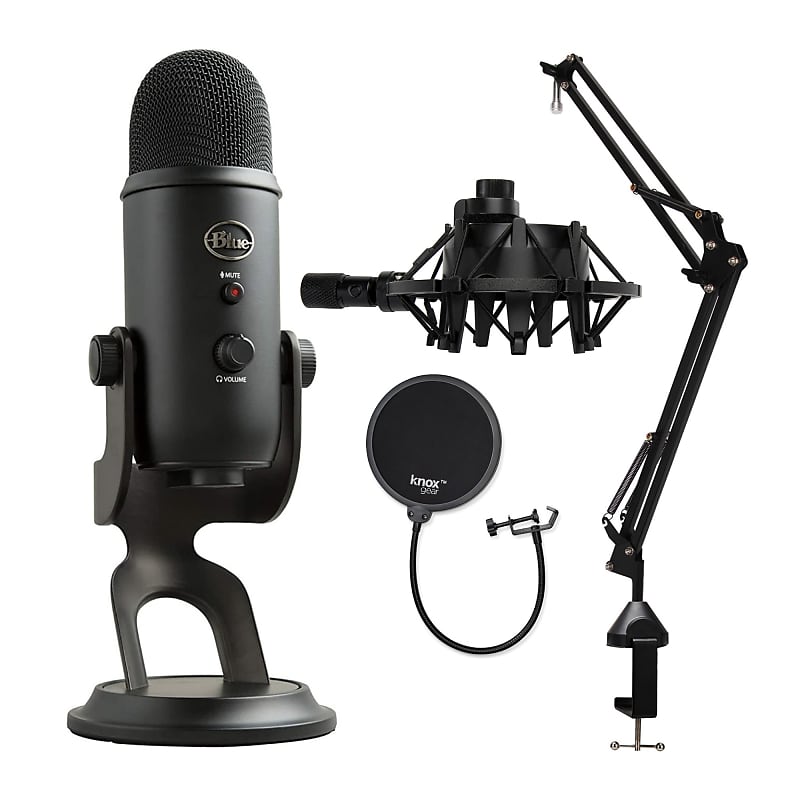 Blue Microphones Yeti USB Microphone (Midnight Blue) Bundle with 38-Inch  Microphone Desktop Boom Arm, Shock Mount for Blue Yeti and Yeti Pro