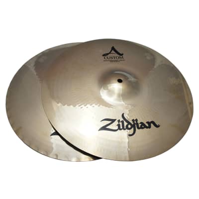 Zildjian 15" A Custom Mastersound Hi Hats in Pair - HiHat Drumset Cymbals A20553 image 2