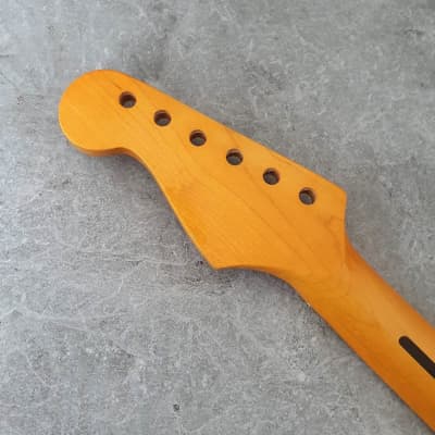 Electric Guitar Neck- Maple Fretboard! Yellow finish Gilmour Style image 5