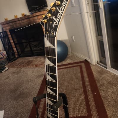 Jackson JS Series FSR JS32T Rhoads with Amaranth Fretboard 2019 - Custom White Tiger Checkerboard paint job image 5