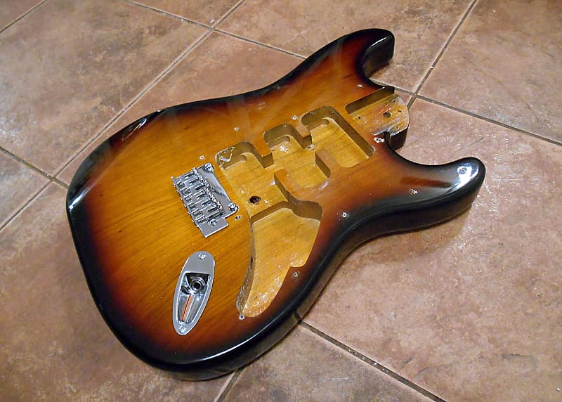 Stagg SES 60S Alder Sunburst Guitar Body. Project. image 1