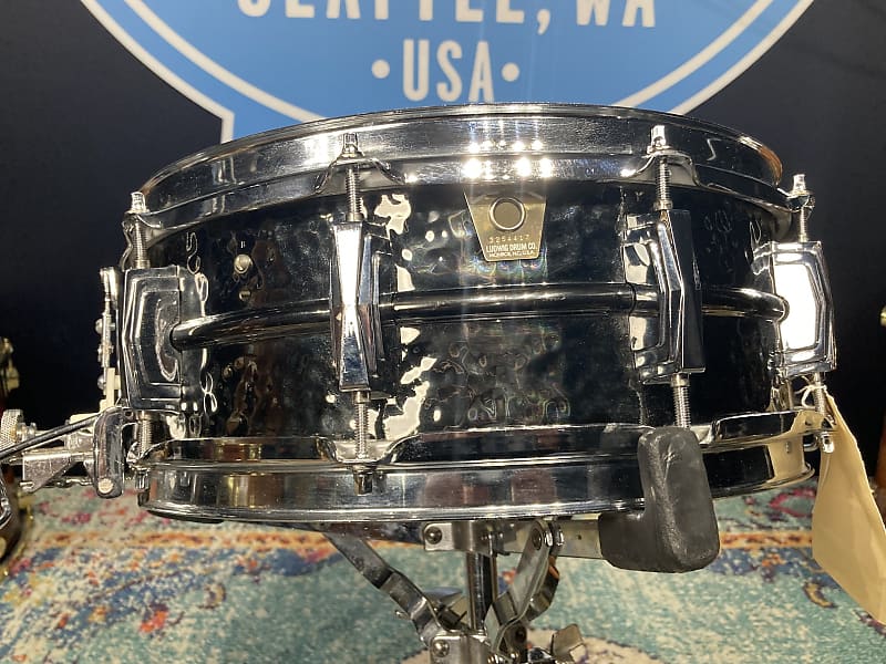 Ludwig - 1989 14x5" Black Beauty Hammered Brass Super-Sensitive, Snare Drum image 1