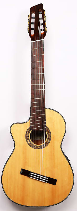 Agile Left Handed 7 String Multiscale Fan Fret Classical Acoustic Guitar Renaissance Classical 72527 EQ  CUT NA  LH image 1