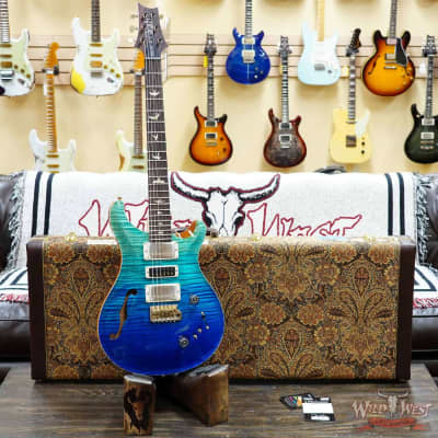 Paul Reed Smith PRS Wood Library 10 Top Special 22 Semi-Hollow Flame Maple Neck Brazilian Rosewood Fingerboard Blue Fade 6.95 LBS (US Only / No International Shipping) image 6