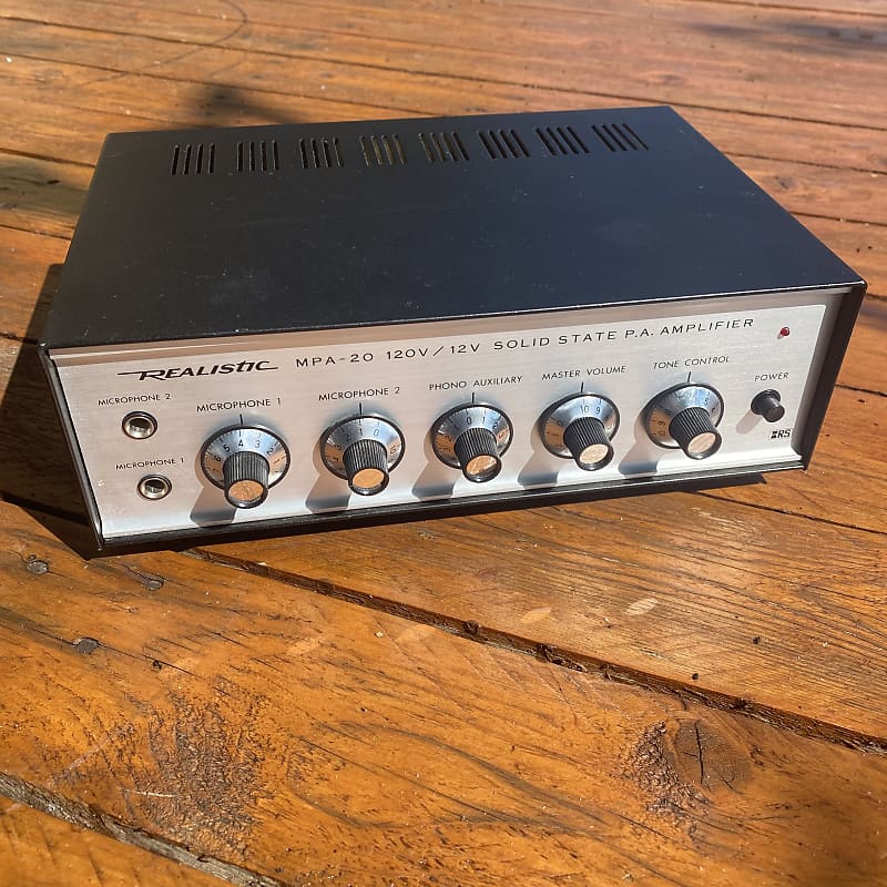 Vintage Realistic MPA20 Solid State PA Amplifier Harmonica Reverb