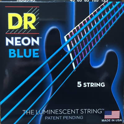 DR NBB5-45 Neon Blue BASS Guitar String 5-String Set  45-125 image 1