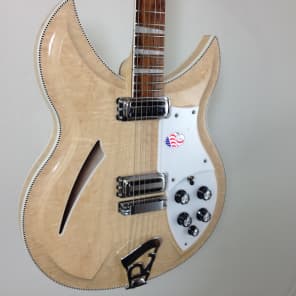 Rickenbacker 381V69 2013 Mapleglo checker binding carved top and back image 5