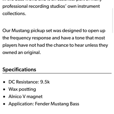 Seymour Duncan Custom shop Mustang Bass image 1