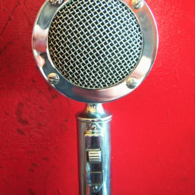 Vintage RARE 1940's Astatic D-104 crystal "Lollipop" microphone Chrome w handle image 3