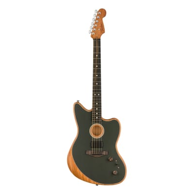 Fender American Acoustasonic Jazzmaster - Tungsten w/ Ebony FB image 2