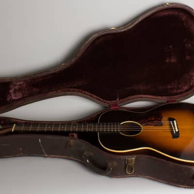 Washburn Model 5246 Solo Flat Top Acoustic Guitar, made by Gibson (1938), Period brown hard shell case. image 10